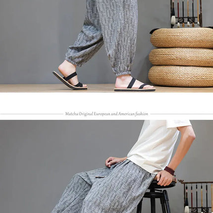 Pantaloni a Gamba Larga Stile Cinese in Corduroy, Pantaloni Lantern da Uomo, Comodi e Traspiranti per Autunno e Inverno, Jogger Casual