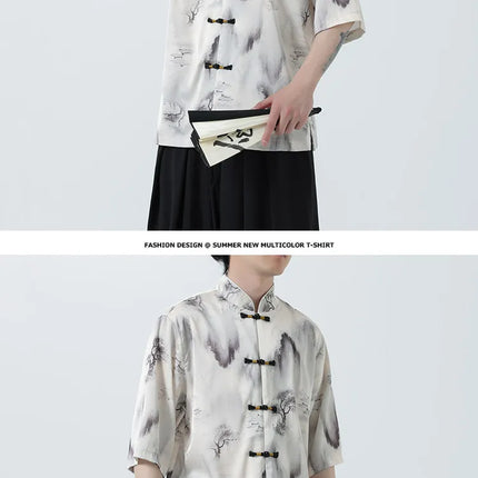Camicie Stampate da Uomo, Stile Retrò Hawaiano, Traspiranti, Comode e Oversize con Maniche Corte