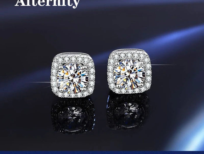 Promotion Moissanite Earrings for Women Pass Diamond Test Pen 100%  With Certificate Ear Studs 925 Sterling Silver Fine Jewelry PlatiNum