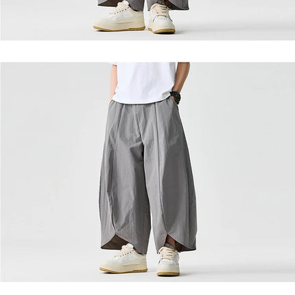 2026 Pantaloni estivi a gamba larga Vendite da uomo Pantaloni casual Stili giapponesi Samurai Costume Harun Pantaloni da uomo Pantaloni lanterna Pantaloni sportivi