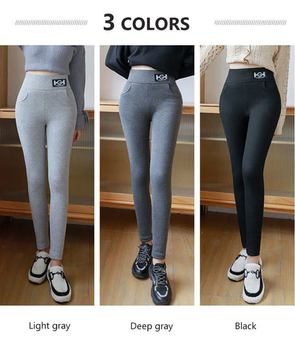 Women's Slim Fit Fleece Leggings,Winter Thick Warm Outer Wear Tight Ankle Pants,Soft Stretchy Cozy,Fashionable Bottoms,for Daily