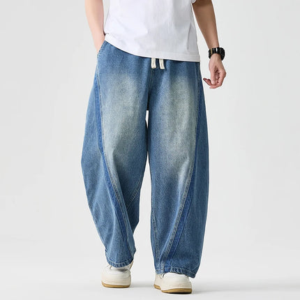 Pantaloni in denim Hip Hop da uomo High Street Autunno Pantaloni a gamba larga Uomo Casual Harajuku Jeans dritti Uomo Pantaloni cargo oversize larghi