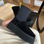 2026 New Winter Warm Wool Dipu Platform Thick Sole Height Increase Genuine Leather And Fur Snow Boots For Women