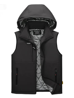 Winter Mens Warm Down Vests Man Thick Camo Windbreaker Padded Waistcoats Outdoor Men Thermal Loose Down Hooded Vest Clothing