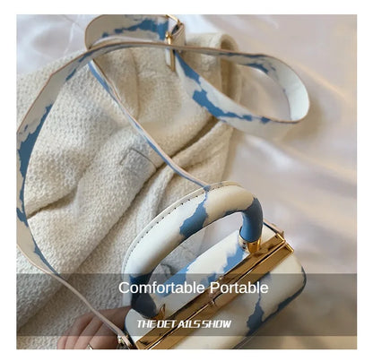 2022 New Fashion Sweet Mini Pillow Handbag Japanese Printed Scenery Net Red One Shoulder Portable Crossbody Bag