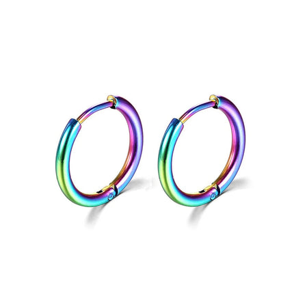 1 Pair Stainless Steel Hoop Earrings Women Men Gold Color Small Earrings Girl Jewelry Pendientes Mujer Aretes Cartilage Piercing PlatiNum
