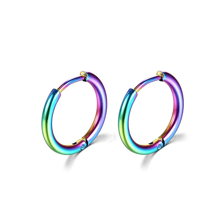 1 Pair Stainless Steel Hoop Earrings Women Men Gold Color Small Earrings Girl Jewelry Pendientes Mujer Aretes Cartilage Piercing PlatiNum