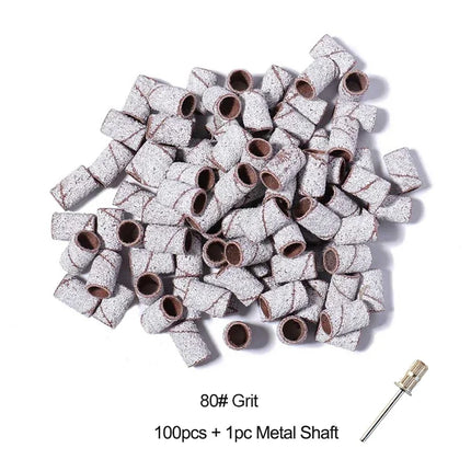 Nail Sanding Ring Bands 80/120/180/240 Grit Electric Manicure Drill Grinding Heads UV Gel Polish Removal Pedicure Abrasive Tools 2028