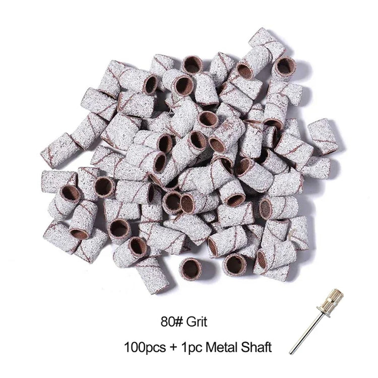 Nail Sanding Ring Bands 80/120/180/240 Grit Electric Manicure Drill Grinding Heads UV Gel Polish Removal Pedicure Abrasive Tools 2028