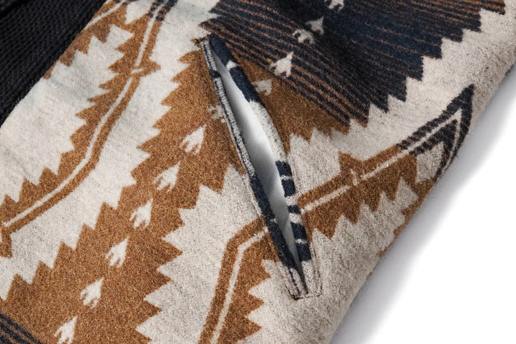 Winter New Indian Pattern Western Nomadic Robe Cotton And Wool Blend Vintage Kimono Jacket Casual Cardigan Coat