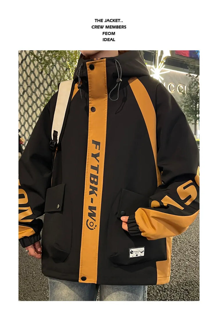 Fashion 2026 Spring Autumn Men's Casual Hooded Jackets Youth High Quality Streetwear Loose Coat Outdoor Windbreaker Top Clothing