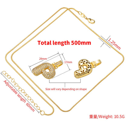 ZHUKOU Colore argento Bubble lettere iniziali collane 26 lettere pendenti collane per le donne Ottone CZ Gioielli all'ingrosso VL34