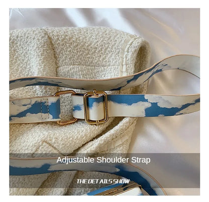 2022 New Fashion Sweet Mini Pillow Handbag Japanese Printed Scenery Net Red One Shoulder Portable Crossbody Bag