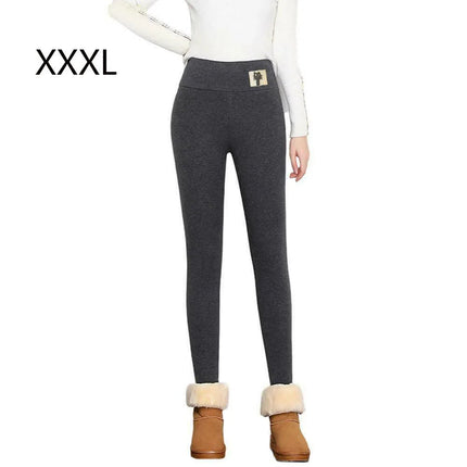 Women Leggings Fashion Wool Fleece Trousers High Waist Women Leggings Winter Thicken Leggings Cashmere Lambskin Warm Pants PlatiNum