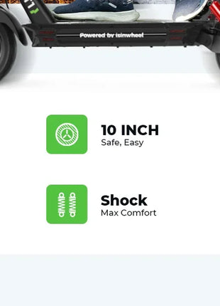 Isiswheel GT1 Scooter elettrico Motore 800W Batteria 48V10Ah EScooter 10 Pneumatico fuoristrada Pieghevole City Commuter E-Scooter