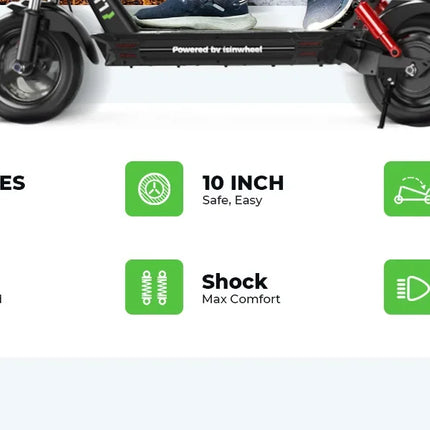 Isiswheel GT1 Scooter elettrico Motore 800W Batteria 48V10Ah EScooter 10 Pneumatico fuoristrada Pieghevole City Commuter E-Scooter
