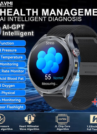 Nuovo Smartwatch 2026 per Analisi del Grasso Corporeo, ECG+PPG, Acido Urico, Pressione Sanguigna, Ossigeno nel Sangue, Orologio con Chiamate per Uomini e Donne platinumshop