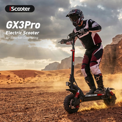 Monopattino elettrico iScooter GX3Pro 1500W 50km/h, potente monopattino a batteria 48V 17.5Ah, pneumatici antiscivolo da 11 pollici per fuoristrada, autonomia massima 60km.