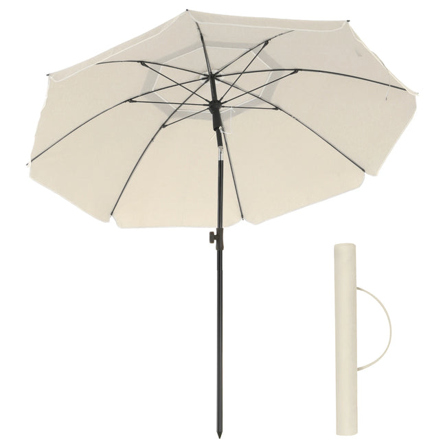 SONGMICS Parasol de 160 cm, UPF 50+, Inclinaison Bidirectionnelle à 30°, Hauteur Réglable, avec Sac de Transport, pour Balcon Jardin Terrasse Plage, sans Pied