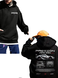 3D Car Print Men's Fashion Long Sleeve Casual Sports Hoodie Sweatshirt, Suitable For Autumn And Spri
