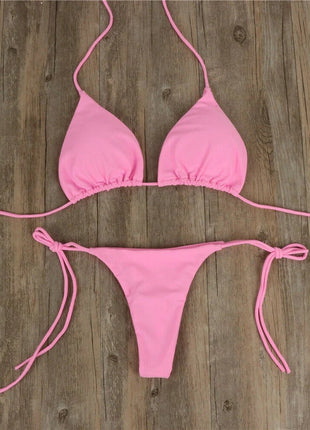 Costume da bagno sexy perizoma con cravatta laterale e cravatta da donna, cinturino diviso, fasciatura regolabile, stile brasiliano, costumi da bagno da donna platinumshop
