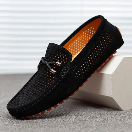 Nuovi mocassini fatti a mano in vera pelle scamosciata Abito da uomo Calzature casual da barca Guida Slip on Winter Summer Peas Scarpe maschili per uomo