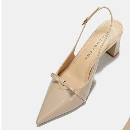 Pointed Toe Women's New Sandals 2025Summer Bow Luxury Brand Sexy Buckle High Heels Slingback Shallow Mouth Girls Mary Jane Shoes PlatiNum