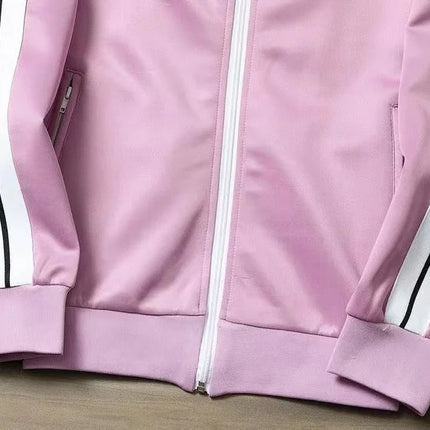 European and American new leisure sports suit men and women high-end fashion space cotton cardigan fashion two-piece large size PlatiNum