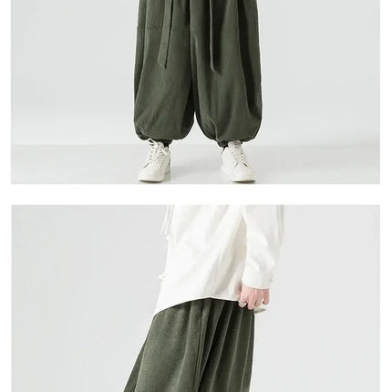 Pantaloni di velluto a coste da uomo autunno inverno pantaloni larghi casual oversize da uomo streetwear moda Harajuku donna pantaloni in vita elastica da uomo
