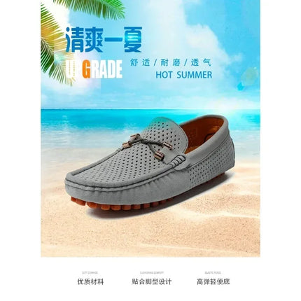 Scarpe Casual da Uomo Estate 2026, Mocassini di Lusso in Vera Pelle, Traspiranti e Comodi per la Guida