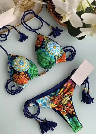 Nuovo Costume da Bagno Sexy da Donna, Set Bikini all'Uncinetto a 2 Pezzi, Triangolare Brasiliano, Push-Up, per Spiaggia Estiva PlatiNum