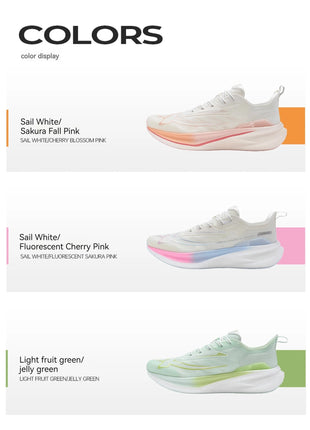 Xtep 2000KM 2.0 Running Shoes Women  Summer Shock Absorption Professional TPU Sneakers 876218110044 (suggest half size down) PlatiNum