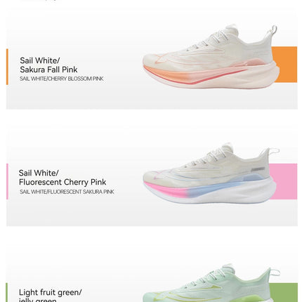 Xtep 2000KM 2.0 Running Shoes Women  Summer Shock Absorption Professional TPU Sneakers 876218110044 (suggest half size down) PlatiNum