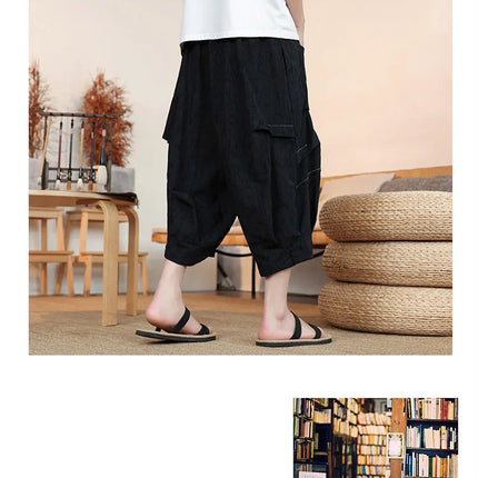 Pantaloncini Estivi da Uomo Taglie Forti in Cotone Comodi Stile Cinese Vintage Moda Casual Sportivi a Lanterna Taglie Grandi fino alla 8XL