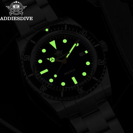 ADDIESDIVE 39mm Men's Analog Quartz Watch Ceramic Bezel K1 Domed Glass 200m Water Resistance C3 Super Luminous  Men's Dive Watch