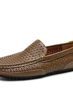 2024 Summer Men Casual Shoes Luxury Brand mocassini da uomo in vera pelle mocassini scavano scarpe da guida traspiranti Slip on