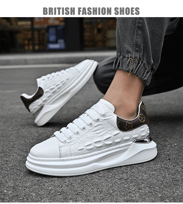 Leather Shoes Men's Skateboard Cricket for Men Sports Running Sneakers Male Luxury Designer Flats Platform