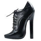 Scarpe con tacco alto 6 pollici, stringate, a punta, unisex, fetishheels vintage, stile drag queen.