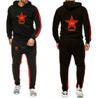 Retro CCCP 2025 Spring Autumn Men's New Solid Color Set Soviet Union USSR Casual Pullover Long Pant 2-piece Jogger Sports Suit PlatiNum