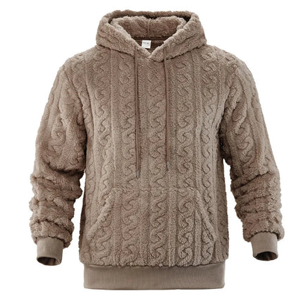 Cross-border Loose Men's Winter Retro Warm Double-Sided Velvet Casual Trend Hooded Pocket High Street Sweater
