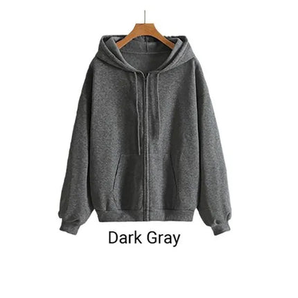 Roses And Positive Short Sentences Printing Zipper Hoodies Women Autumn Korean Hoodie Loose Pocket Sportswear Fleece Clothing