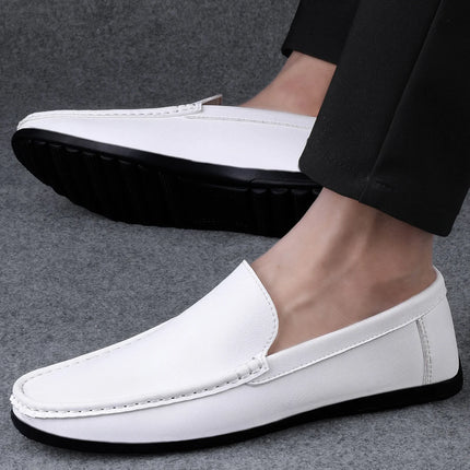 Scarpe casual da uomo in pelle moda Estate comode slip on di alta qualità Mocassini bianchi Comode scarpe da barca da guida Mocassini da passeggio