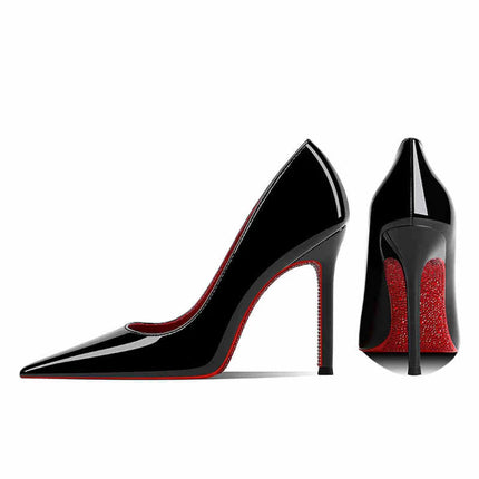 Tacchi da donna 2025 Nuovo marchio di lusso Décolleté Fondo rosso Punta a punta Strass Tacchi alti Elegante stiletto Party Prom Scarpe da donna