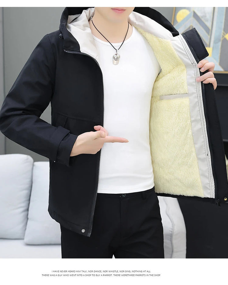 Men's Autumn/Winter Jackets New Arrived Trendy Brand Couple Jacket Men's Women's Handsome Casual Hooded Work Jacket Coat