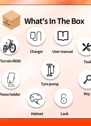 BURCHDA RX80 Bicicletta Elettrica per Adulti, Motore 1000W, Batteria 48V20AH960WH, E-bike con Pneumatici Fat da 26 Pollici per Tutti i Terreni, 45KM/H, E-Mountain Bike