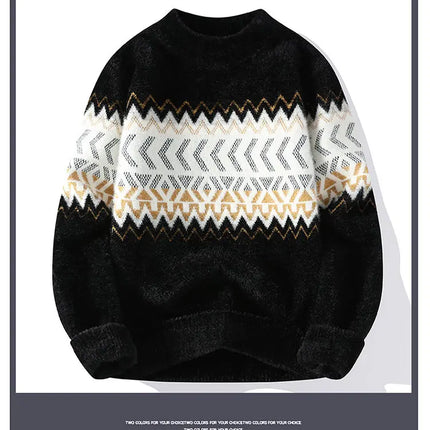 Sweaters men 2023 Winter new arrival thicken sweater Stripe pattern men fashion sweaters autumn Men's wool pullovers MY0799