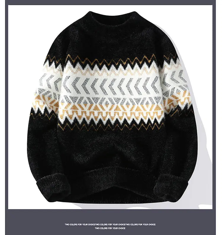 Sweaters men 2023 Winter new arrival thicken sweater Stripe pattern men fashion sweaters autumn Men's wool pullovers MY0799