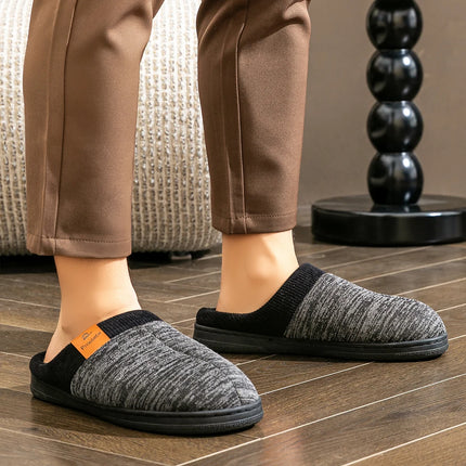 Pantofole invernali da uomo TPR antiscivolo memory foam caldo morbido durevole cuscino casual patchwork scarpe da interno
