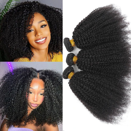 10-24inch Afro Kinky Curly Human Hair Bundle Deal Brazilian Afro Deep Jerry Curly Raw Virgin Human Hair Weave Hair Extension