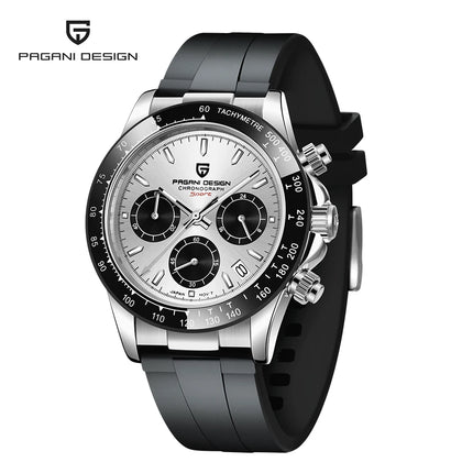 PAGANI DESIGN Nuovo Orologio da Polso al Quarzo da Uomo con Quadrante in Meteorite, Vetro Zaffiro, Cronografo, Impermeabile 100m, in Acciaio Inossidabile